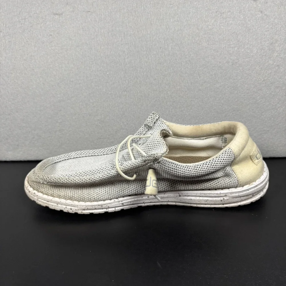 HeyDude Wally Sox Men's Size 10 Stone White Gray Slip On Casual Shoes
